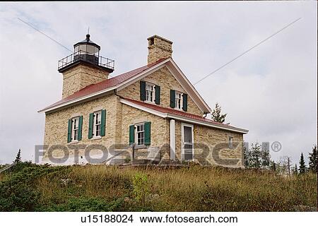 Picture - lighthouse located at Copper Harbor, Michigan, United States. Fotosearch