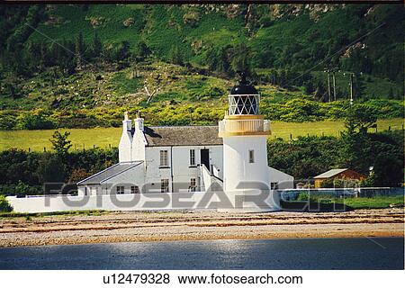 Stock Photo - lighthouse located at Corran, Scotland. Fotosearch