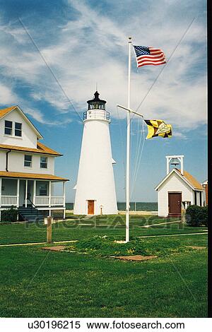 Stock Photography - lighthouse located at Cove Point, Maryland, United States. Fotosearch