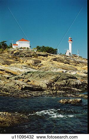 Stock Image - lighthouse located at Discovery Island, British Columbia, Canada. Fotosearch