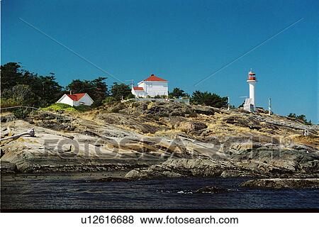 Stock Photo - lighthouse located at Discovery Island, British Columbia, Canada. Fotosearch
