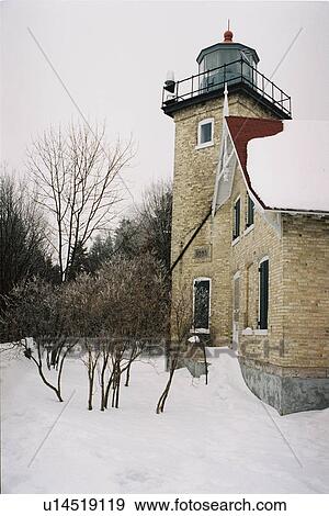 Stock Photo - lighthouse located at EagleBluff, Washington, United States. Fotosearch