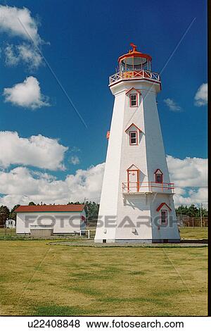 Stock Photo - lighthouse located at East Point, PEI. Fotosearch