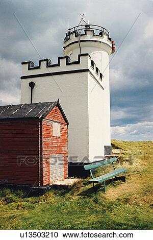 Stock Image - lighthouse located at ElieNess, Scotland. Fotosearch