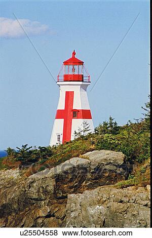 Stock Photo - lighthouse located at EQuoddyHead, New Brunswick. Fotosearch