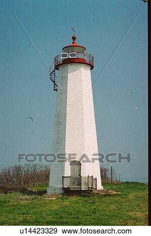 Stock Photo - lighthouse located at Falker Island, Conneticut, United States. Fotosearch