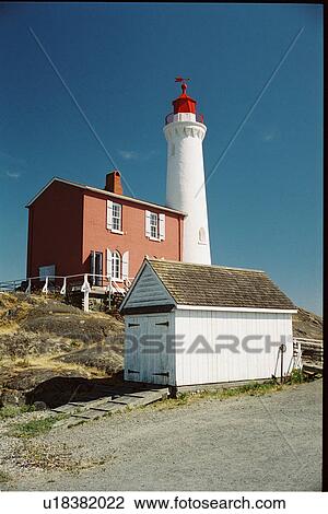 Stock Image - lighthouse located at Fisgard Island, British Columbia, Canada. Fotosearch