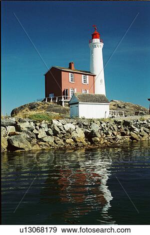 Stock Photo - lighthouse located at Fisgard Island, British Columbia, Canada. Fotosearch