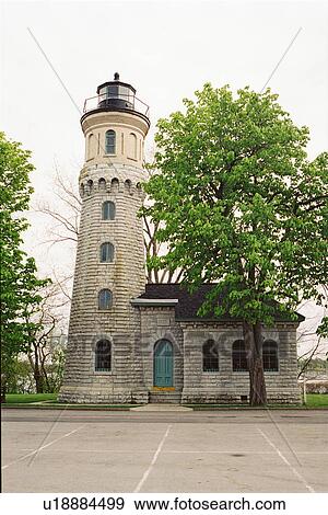 Stock Photo - lighthouse located at Fort Niagra, New York, United States. Fotosearch