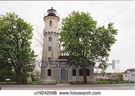 Stock Photo - lighthouse located at Fort Niagra, New York, United States. Fotosearch