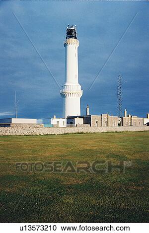 Stock Image - lighthouse located at GirdleNess, Scotland. Fotosearch