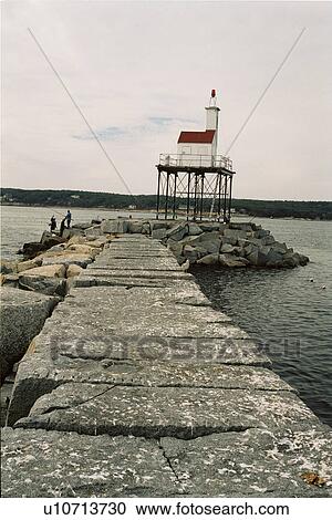 Stock Image - lighthouse located at GloucesterBrkwtr, Massachusetts, United States. Fotosearch