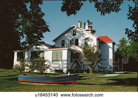 lighthouse located at GrandTraverse, Michigan, United States View Large Photo Image Stock Image - lighthouse located at GrandTraverse, Michigan, United States. Fotosearch