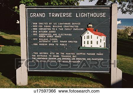 Stock Photograph - lighthouse located at GrandTraverse, Michigan, United States. Fotosearch