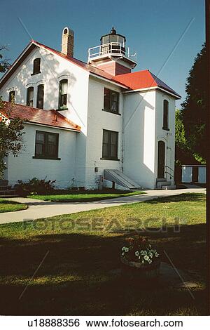 Stock Photograph - lighthouse located at GrandTraverse, Michigan, United States. Fotosearch