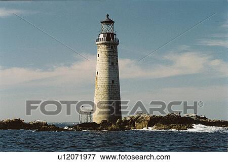 Stock Photo - lighthouse located at Graves, Massachusetts, United States. Fotosearch