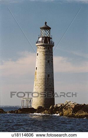 Stock Photograph - lighthouse located at Graves, Massachusetts, United States. Fotosearch