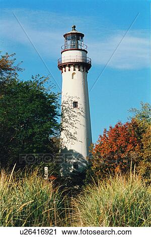 lighthouse located at Grosse Point, Illinois, United States View Large Photo Image Stock Image - lighthouse located at Grosse Point, Illinois, United States. Fotosearch