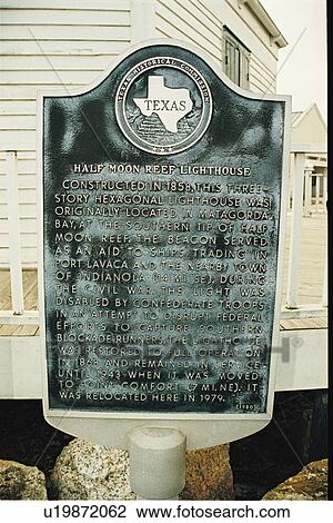 Stock Image - lighthouse located at HalfmoonReef, Texas. Fotosearch