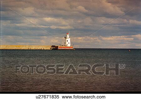 lighthouse located at HarborBeach, Michigan, United States View Large Photo Image Stock Photography - lighthouse located at HarborBeach, Michigan, United States. Fotosearch