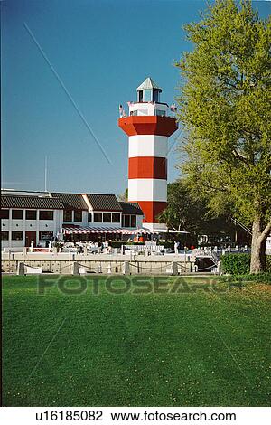 Stock Image - lighthouse located at HarborTown, South Carolina. Fotosearch