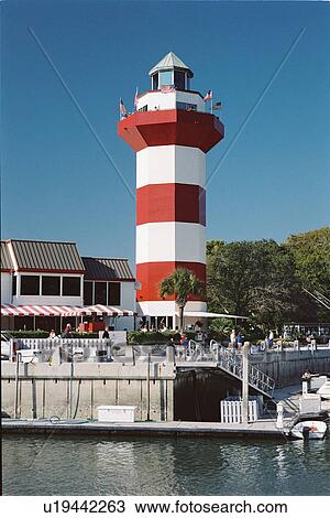 Stock Image - lighthouse located at HarborTown, South Carolina. Fotosearch
