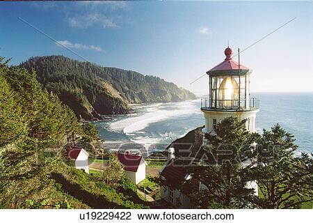 Stock Image - lighthouse located at HecetaHead, Oregon, United States. Fotosearch