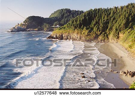 Stock Photo - lighthouse located at HecetaHead, Oregon, United States. Fotosearch