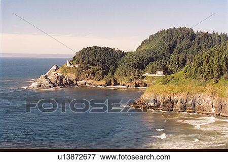 lighthouse located at HecetaHead, Oregon, United States View Large Photo Image Stock Photo - lighthouse located at HecetaHead, Oregon, United States. Fotosearch