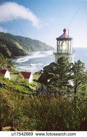 lighthouse located at HecetaHead, Oregon, United States View Large Photo Image Stock Photo - lighthouse located at HecetaHead, Oregon, United States. Fotosearch