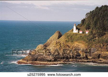 lighthouse located at HecetaHead, Oregon, United States View Large Photo Image Stock Photography - lighthouse located at HecetaHead, Oregon, United States. Fotosearch