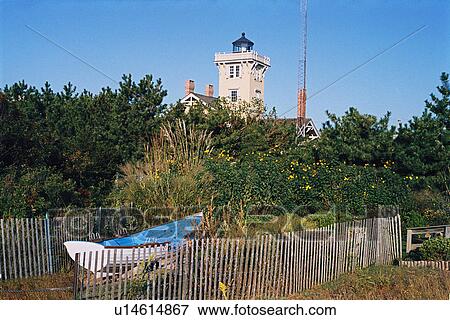 Stock Photo - lighthouse located at Hereford Inlet, New Jersey, United States. Fotosearch