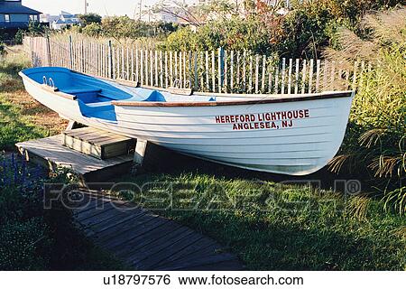 Stock Photograph - lighthouse located at Hereford Inlet, New Jersey, United States. Fotosearch