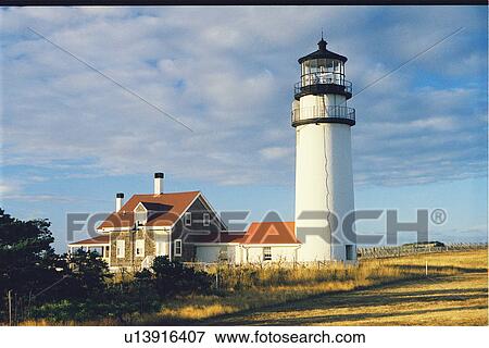 Stock Photo - lighthouse located at HighlandLight, Massachusetts, United States. Fotosearch