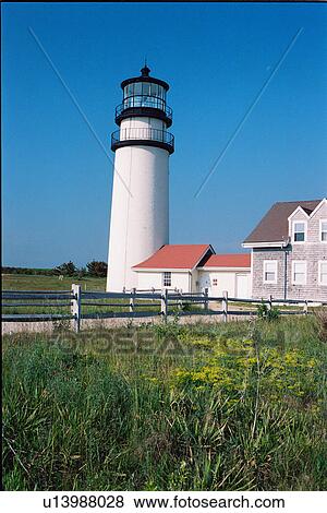 Stock Photo - lighthouse located at HighlandLight, Massachusetts, United States. Fotosearch