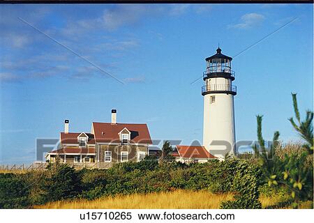 Stock Photography - lighthouse located at HighlandLight, Massachusetts, United States. Fotosearch