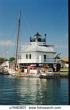 Stock Image - lighthouse located at HooperStraits, Maryland, United States. Fotosearch