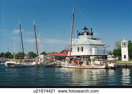 Stock Image - lighthouse located at HooperStraits, Maryland, United States. Fotosearch