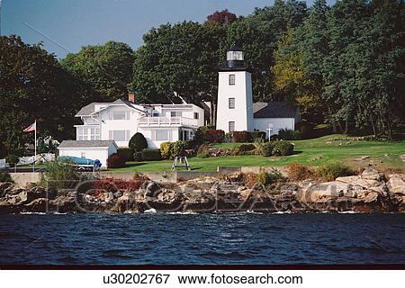 Stock Photo - lighthouse located at HospitalPtFR, Massachusetts, United States. Fotosearch