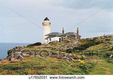 Stock Image - lighthouse located at IsleofMayLower, Scotland. Fotosearch