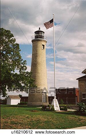 Stock Image - lighthouse located at KenoshaSthPrt, Washington, United States. Fotosearch