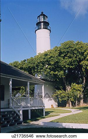 Stock Photograph - lighthouse located at KeyWest, Florida, United States. Fotosearch