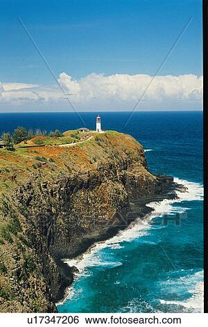 Stock Photograph - lighthouse located at Kilauea Point, Hawaii, United States. Fotosearch