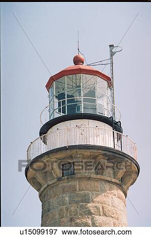 Stock Photo - lighthouse located at LittleGull Island, New York, United States. Fotosearch