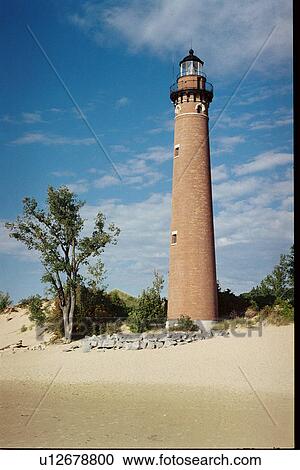 lighthouse located at LittleSablePt, Michigan, United States View Large Photo Image Stock Image - lighthouse located at LittleSablePt, Michigan, United States. Fotosearch