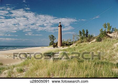 lighthouse located at LittleSablePt, Michigan, United States View Large Photo Image Stock Image - lighthouse located at LittleSablePt, Michigan, United States. Fotosearch