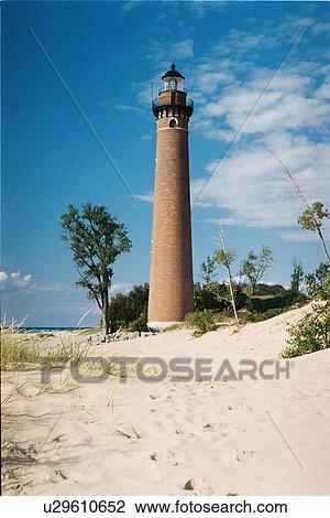 lighthouse located at LittleSablePt, Michigan, United States View Large Photo Image Stock Image - lighthouse located at LittleSablePt, Michigan, United States. Fotosearch