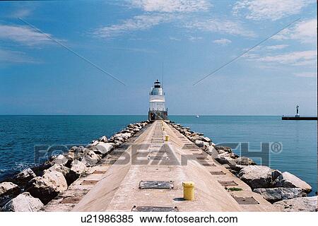 Stock Photography - lighthouse located at Manitowoc, Washington, United States. Fotosearch