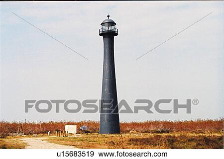 Stock Photo - lighthouse located at Matagorda Island, Texas. Fotosearch