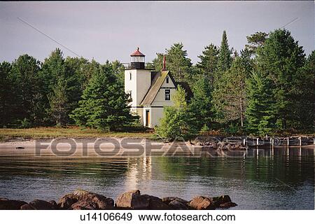 lighthouse located at Mendota, Michigan, United States View Large Photo Image Stock Photo - lighthouse located at Mendota, Michigan, United States. Fotosearch